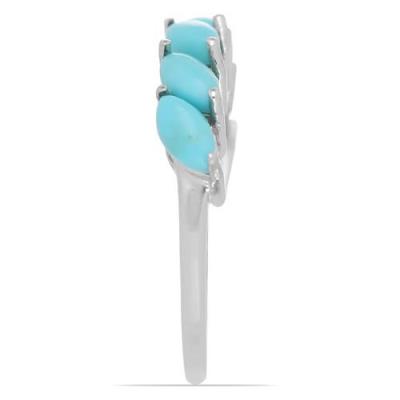 BUY NATURAL TURQUOISE GEMSTONE CLUSTER RING IN 925 SILVER